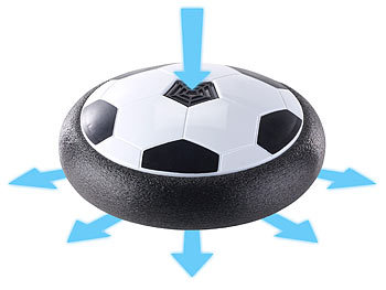 Playtastic Luftkissen-Indoor-Fußball, LEDs, Möbelschutz, 2 Tore, Batteriebetrieb