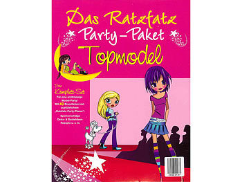 Ratzfatz Party-Paket Topmodel: 7 Einladungskarten, Deko, Basteln