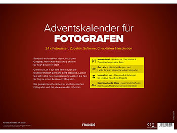 FRANZIS Adventskalender für Fotografen mit Fotozubehör, Software & eBooks