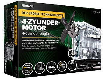 FRANZIS Der große Technik-Bausatz 4-Zylinder-Motor, Maßstab 1:3