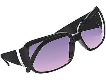 PEARL Butterfly-Sonnenbrille mit violetten Gläsern, schwarz