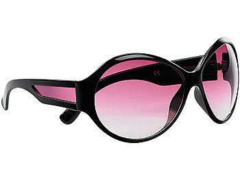 PEARL Butterfly-Sonnenbrille mit roten Gläsern, schwarz