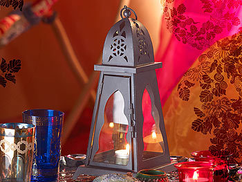 Carlo Milano Hängelampe im Marokko-Stil, aus Glas und Metall, 26 cm