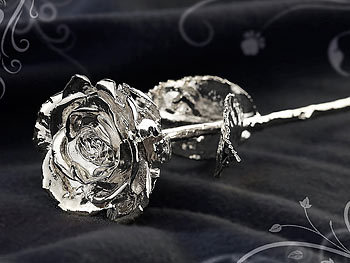 St. Leonhard Echte Rose für immer schön, mit 999er-Silber* veredelt, 28 cm