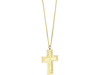 St. Leonhard Halskette "Kreuz" mit 23 Karat Blattgold