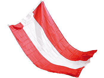 Fahne mit Öse: PEARL Länderflagge Österreich 150 x 90 cm aus reißfestem Nylon