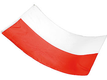 Fahne für Fahnenmast: PEARL Länderflagge Polen 150 x 90 cm aus reißfestem Nylon