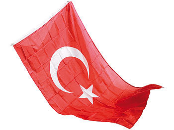 Fahne: PEARL Länderflagge Türkei 150 x 90 cm aus reißfestem Nylon