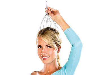 PEARL Kopf-Massage-Spinne Kopfmassagegerät mit Metall-Griff