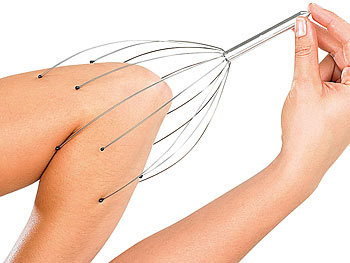 PEARL Kopf-Massage-Spinne Kopfmassagegerät mit Metall-Griff