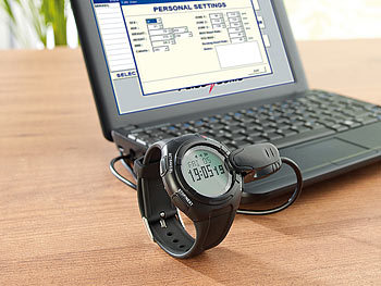 newgen medicals Fitness-Pulsuhr "Premium Sports" mit USB-Datenanalyse