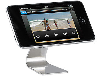 PEARL Magischer Universal-Edelstahl-Halter für Handy, iPod, iPhone u.v.m.