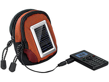 revolt 2in1 Schutztasche & USB-Powerbank mit Solar-Panel für mobile Geräte