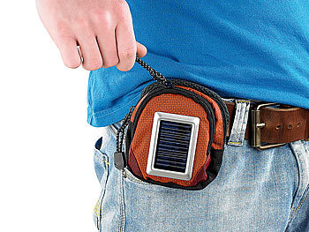 revolt 2in1 Schutztasche & USB-Powerbank mit Solar-Panel für mobile Geräte