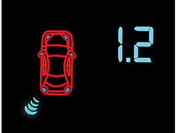 Lescars Einparkhilfe PA-480, 8 Sensoren (4 Front, 4 Heck), Rückspiegel-Display