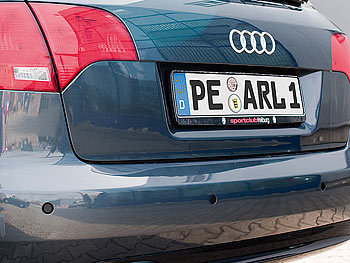 Lescars Einparkhilfe PA-480, 8 Sensoren (4 Front, 4 Heck), Rückspiegel-Display