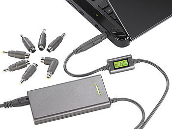 revolt Flaches Universal-Notebook-Netzteil 70 Watt mit USB-Ladeport