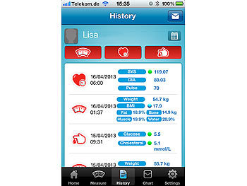 newgen medicals Personenwaage mit Bluetooth & App für iPhone und Android