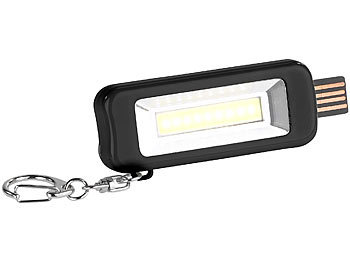 PEARL Mini-Akku-Taschenlampe mit COB-LED und USB-Ladeanschluss, 50 lm, 1 W