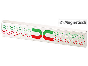 Magnetleiste für Messer: Rosenstein & Söhne Durchgehende Magnet-Messerleiste aus gebürstetem Edelstahl, 25,5 cm
