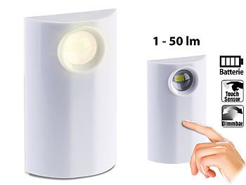 PEARL LED-Lampe mit Batterie-Betrieb, Touch, dimmbar 1 bis 50 lm, 3er-Set