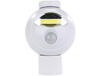 Lunartec Ultrahelle COB-LED-Lampe mit Batteriebetrieb, PIR-Sensor, 120 Lumen