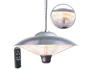Infrarotlampen: Semptec IR-Decken-Heizstrahler mit LED-Licht, Fernbedienung, bis 2.000 W, IP34