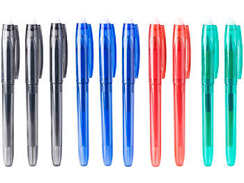 PEARL 10er-Set Tintenschreiber mit Radierer, in 4 magischen Farben
