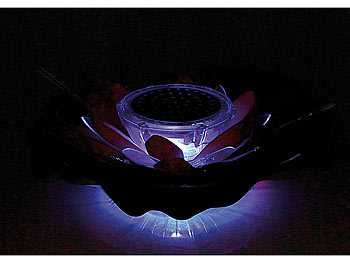 Lunartec Solarbetriebene LED-Wasserlilie (Durchmesser 30 cm)