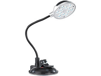 Lunartec USB-LED-Lampe mit Schwanenhals und Saugnapf-Halterung