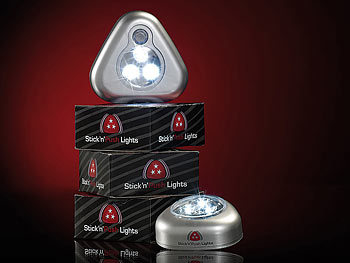 Lunartec Nachtlicht mit 3 LEDs & Licht-/PIR-Sensor "Stick & Go PRO"