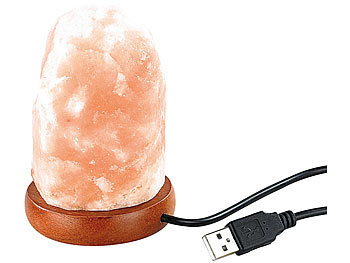 Lunartec Mini-Salzkristall-Lampe mit USB-Stromversorgung