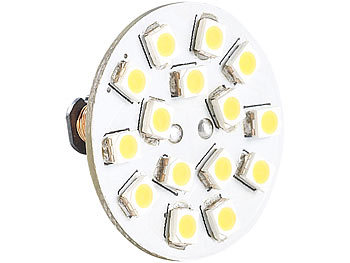 Luminea LED-Stiftsockellampe G4 (12V), 15 SMD LEDs kw, horizontal 4er