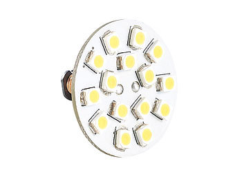 Luminea LED-Stiftsockellampe G4 (12V), 15 SMD LEDs ww, horizontal 4er