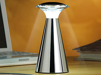Tischlampen ohne Kabel: Lunartec Edelstahl LED-Tischleuchte (Versandrückläufer)