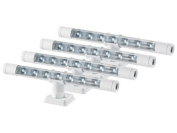 Beleuchtung mit Batterie: Lunartec Flexible warmweiße 4in1-LED-Unterbauleuchte, weiß, 4er-Set