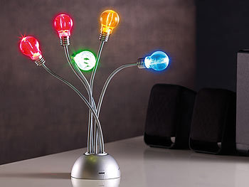 Lunartec Sound-Sensor-LED-Lampe im Glühbirnen-Design, farbwechselnd