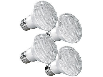 Pflanzenbeleuchtung: Lunartec LED-Pflanzenlampe für E27 Fassungen, mit 168 LEDs, 105 Lumen, 4er-Set