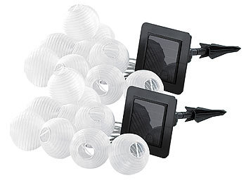 Lunartec SOLAR Lichterkette mit 9 LED Mini Lampions, 2er-Pack