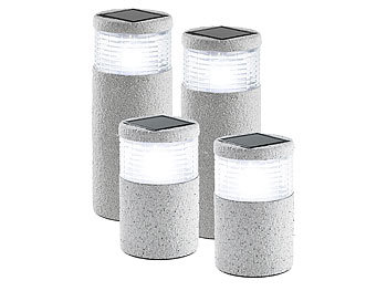 Lunartec Gartenleuchten "Grey Stone", mit Lichtsensor, Mini und Maxi, 4er-Set