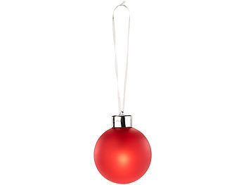 Lunartec Beleuchtete Weihnachtsbaum-Kugeln aus Glas, Fernbed., 6 Stück, rot