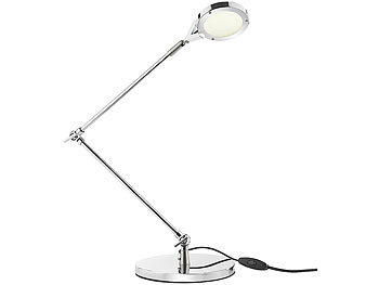 Lunartec Energiespar-Tisch-Lampe mit Metall-Corpus und 6-W-LED-Panel