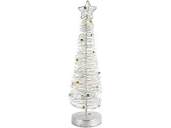 Lunartec Leuchtender Weihnachtsbaum 40cm aus filigranem Metallgeflecht
