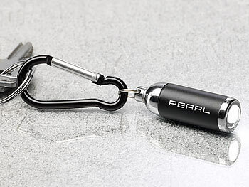 Schlüsselanhänger Lampe: PEARL Fokussierbare Mini-Taschenlampe mit Schlüsselanhänger