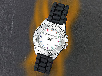 PEARL Quarz-Armbanduhr mit zauberhaftem LED-Farbspiel