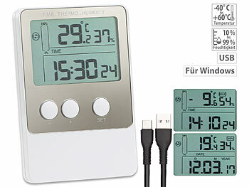 Temperatur Logger: infactory USB-Temperatur- & Luftfeuchtigkeits-Datenlogger V2 mit PC-Software