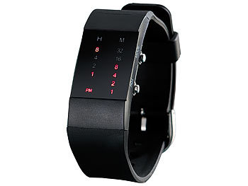 St. Leonhard Binär-Armbanduhr "Future Line" mit roter Anzeige, für Damen