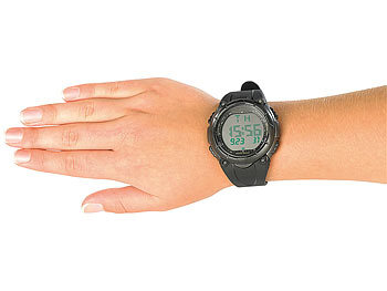 PEARL Digitale Sport-Armbanduhr mit beleuchtbarem LCD-Display "SW-852"