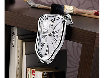 Regal Uhren modern: St. Leonhard Originelle Regal-Uhr mit kunstvollem Surrealismus-Design