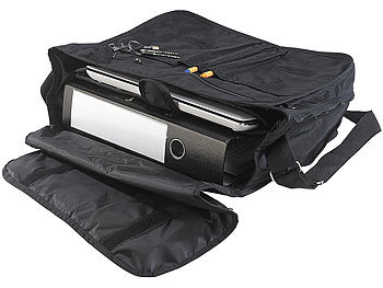 PEARL Lässige Umhänge-Tasche mit gepolstertem Notebook-Fach bis 14"